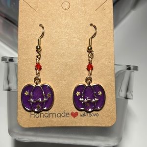 NEW costume jewelry Purple Pumpkin Halloween Earrings
